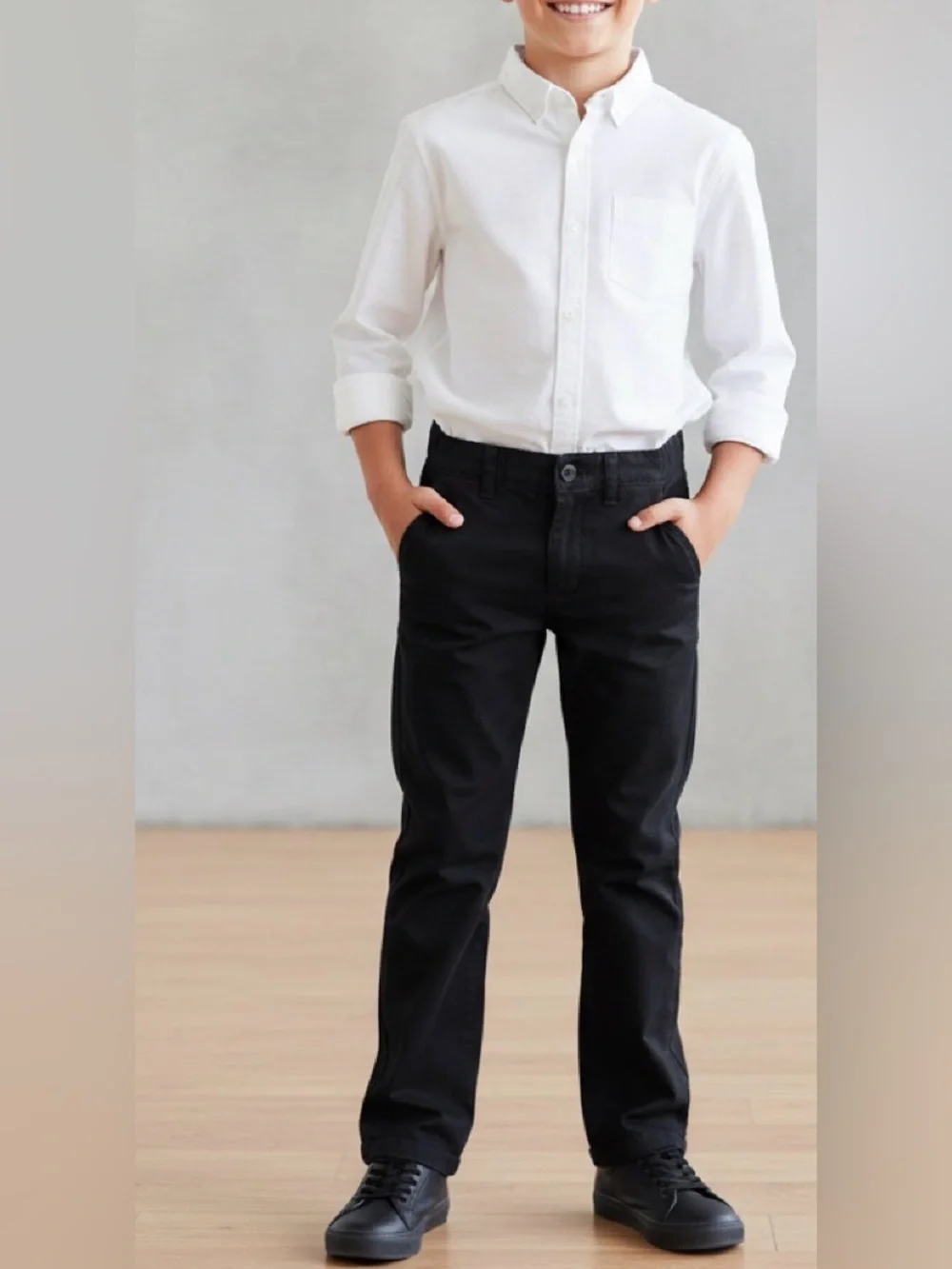 Children’s Place Black Stretch Chino Pants Kids Size 10 Twill